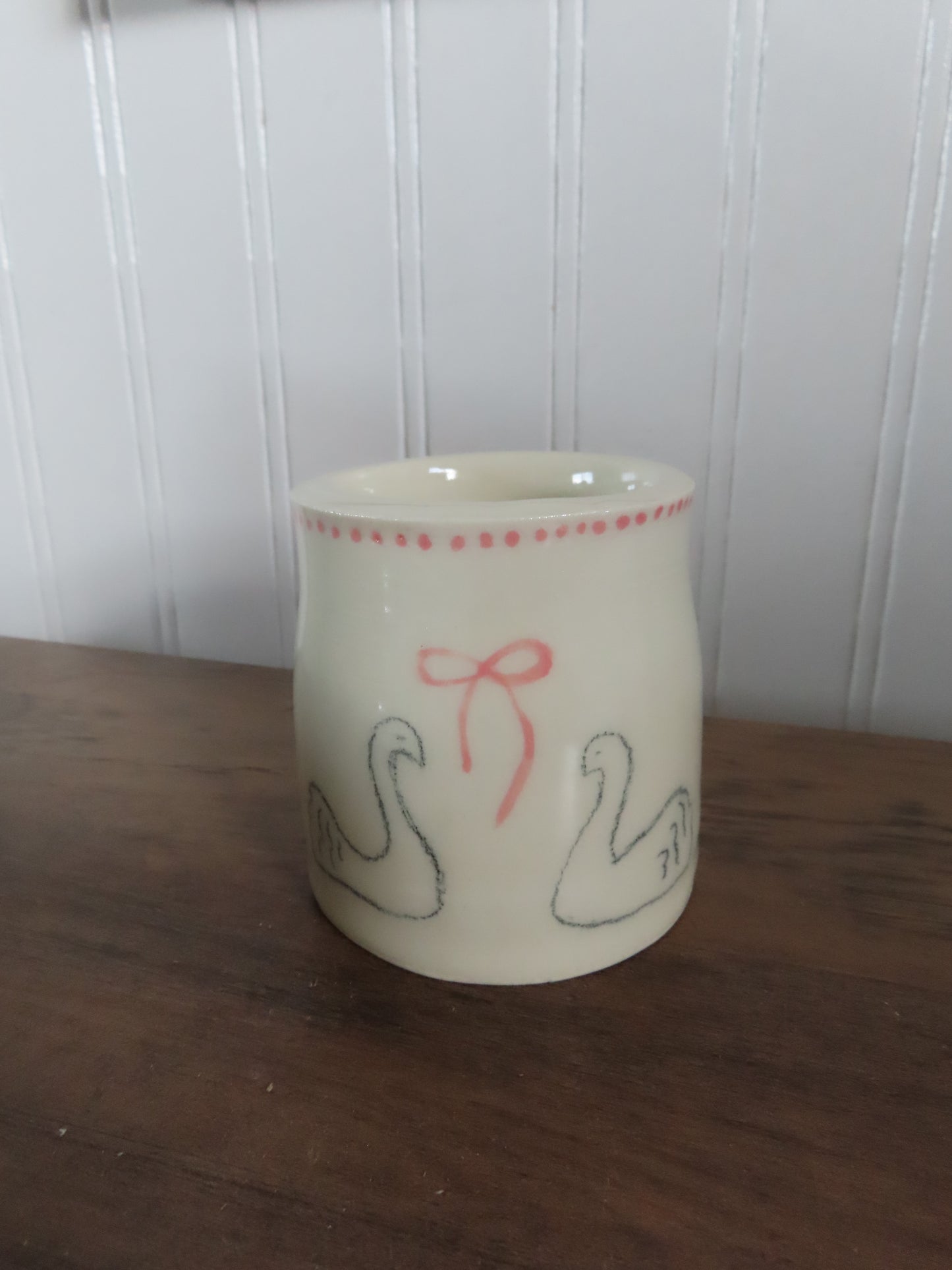 Ivory swan vase