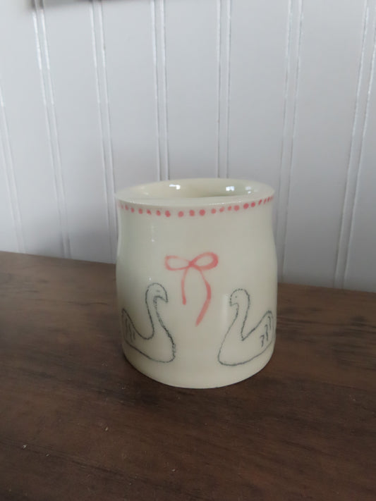 Ivory swan vase